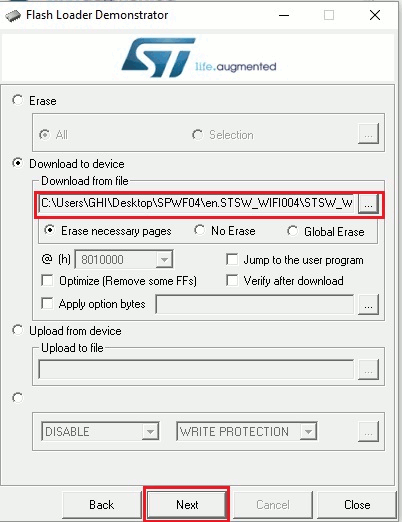 Choose firmware