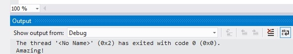 Amazing in output window