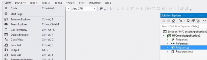 Open program.cs