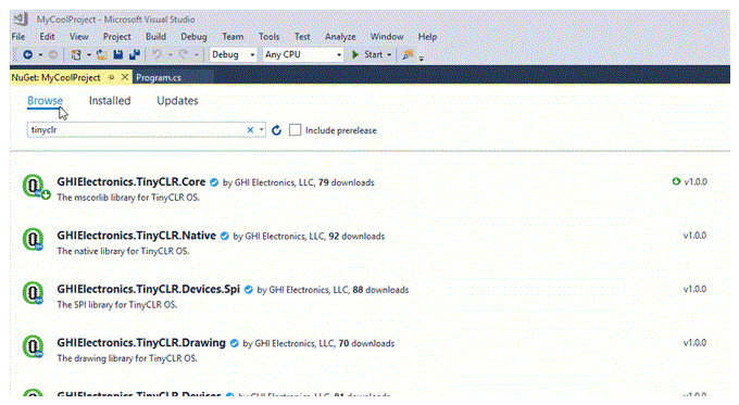 Browse NuGet Feed