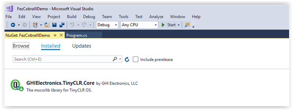 Installed NuGet