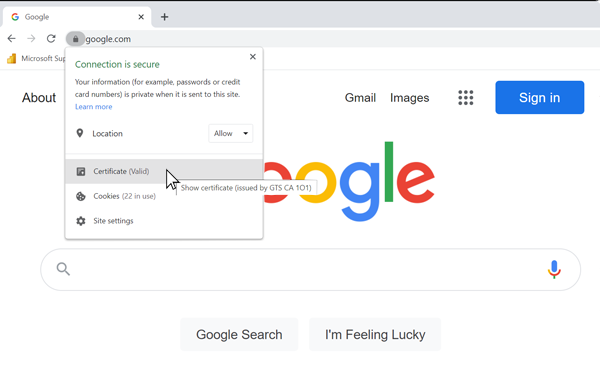 Download Root Certificate Step 2